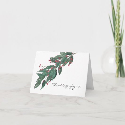 Aquarelle Floral Greenery Gratuit Carte de note bl (Devant)