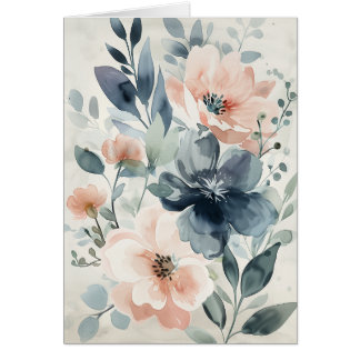 Aquarelle Floral Greeting Carte pour notes Blank