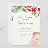 Aquarelle Floral Happy Baby shower Invitation (Devant)