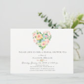 Aquarelle Floral Heart Bridal Show Invitation (Debout devant)