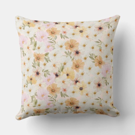 Aquarelle Floral Impression Coussin (Verso)