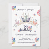 Aquarelle Floral Invitation de fête d'anniversaire (Devant)