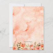 Aquarelle Floral Invitations de fête d'anniversair (Dos)