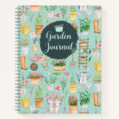 Aquarelle Floral Jardinage Outils Journal (Devant)