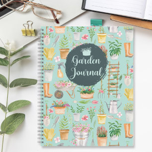 Aquarelle Floral Jardinage Outils Journal