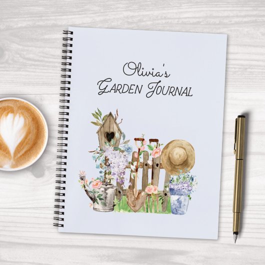 Aquarelle Floral Jardinage Outils Journal