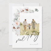 Aquarelle Floral Joyeux Carte photo de Noël (Devant)