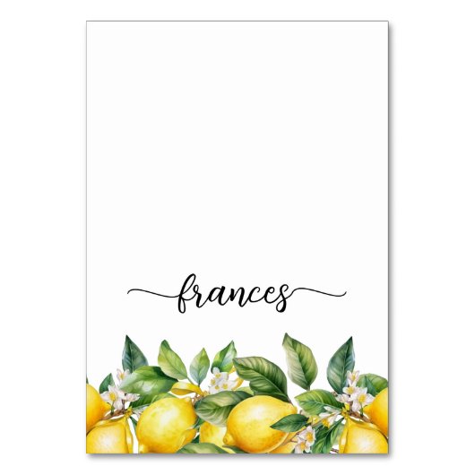 Aquarelle Floral Lemons Nom du script Cartes de pl (Par défaut)