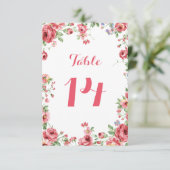 Aquarelle Floral Mariage Numéro de table (Debout devant)