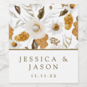 Aquarelle Floral Mariage Vin Étiquette (Étiquettes simples)