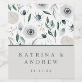 Aquarelle Floral Mariage Vins Étiquettes (Étiquettes simples)