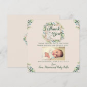 Aquarelle Floral Merci Baby Carte Cadeau (Devant / Derrière)