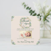 Aquarelle Floral Merci Baby Carte Cadeau (Debout devant)