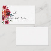 Aquarelle Floral Nom du Mariage Place Cartes (Devant / Derrière)