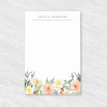 Aquarelle Floral Nom personnalisé<br><div class="desc">Notes personnalisées avec aquarelle florale avec nom personnalisé.</div>