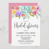 Aquarelle Floral Nuptiale Invitation (Devant / Derrière)