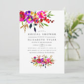 Aquarelle Floral Nuptiale Invitation (Debout devant)