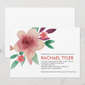Aquarelle Floral Nuptiale Invitation (Devant / Derrière)