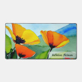 Aquarelle Floral Orange Jaune Californie Poppies (Recto)