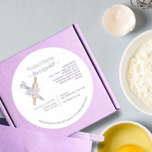 Aquarelle Floral Outil de cuisson étiquette de la 