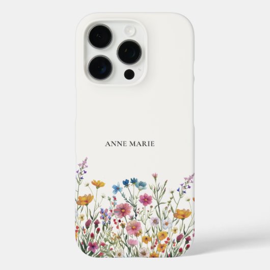Aquarelle Floral Personnalisé iPhone 16 Pro Coque (Verso)