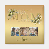 Aquarelle Floral Photo Collage Maman Magnet (Devant)