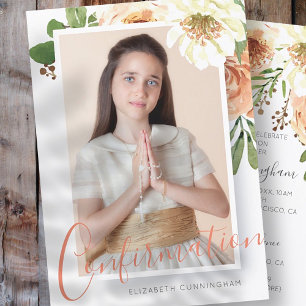 Aquarelle Floral Photo Confirmation Invitation
