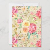 Aquarelle Floral Photo Graduation Faire-part (Dos)