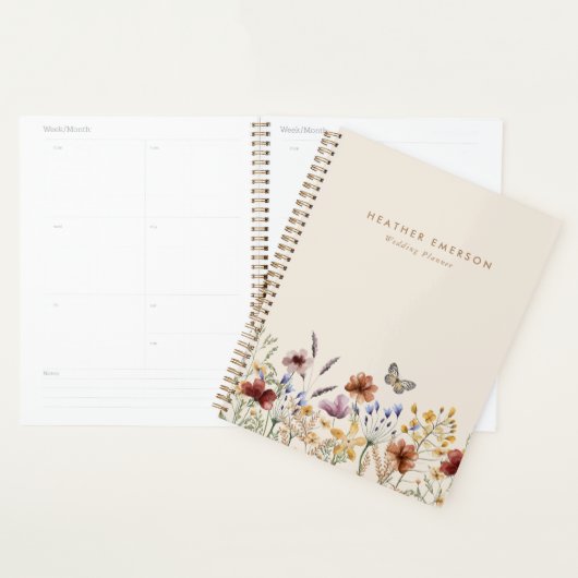 Aquarelle Floral Planner (Devant avec enveloppe)