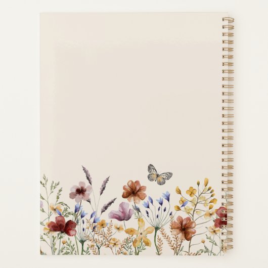 Aquarelle Floral Planner (Dos)