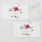 Aquarelle Floral Posie Carte de visite (Devant / Derrière)
