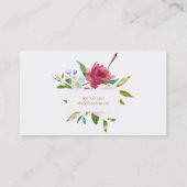 Aquarelle Floral Posie Carte de visite (Dos)
