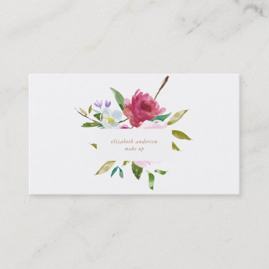 Aquarelle Floral Posie Carte de visite (Devant)