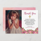 Aquarelle Floral Première Sainte Communion Merci (Devant / Derrière)