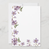 Aquarelle Floral Purple Faire-part de mariage (Dos)