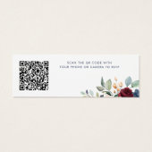 Aquarelle Floral QR Code Script Mariage Carte RSVP (Dos)