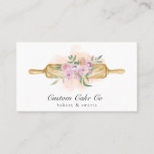 Aquarelle Floral Roller Carte de visite (Devant)