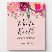 Aquarelle Floral rose clignotant photo Plaque (Devant)