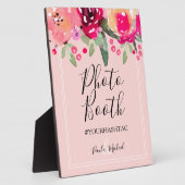 Aquarelle Floral rose clignotant photo Plaque (Côté)