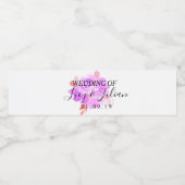 Aquarelle Floral rose Mariage Étiquette de bouteil (Étiquettes simples)