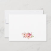 Aquarelle Floral Rose or RSVP Mariage Repas (Dos)