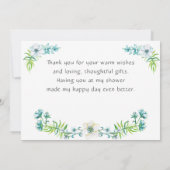 Aquarelle Floral rose Unicorn Merci (Dos)