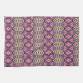 Aquarelle Floral Serviette De Cuisine Violet Et Ro (Horizontal)