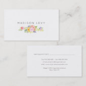 Aquarelle Floral Simple Chic Cartes de visite (Devant / Derrière)