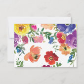 Aquarelle Floral Summer Wedding Carte RSVP (Dos)