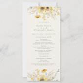 Aquarelle Floral Sunflower Programmes de mariage (Devant)