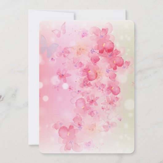 Aquarelle Floral Sweet sixteen Party Invitation (Dos)