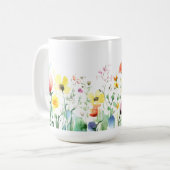 Aquarelle Floral 🌺 tasse de café artistique 15oz (Devant gauche)