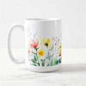 Aquarelle Floral 🌺 tasse de café artistique 15oz (Gauche)