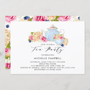 Aquarelle Floral Tea Party Invitation